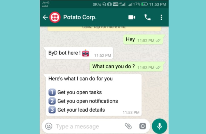 develop whatsapp chatbot