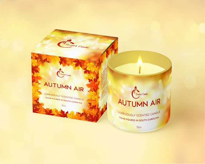 do luxury candle label design and box design