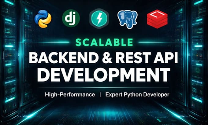 develop rest API and backend with django, fastapi, postgresql and redis