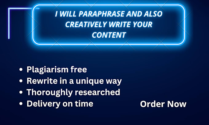 paraphrase and creatively write your content
