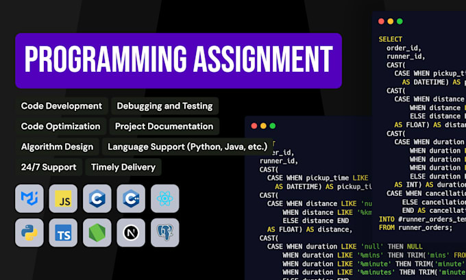 do assignments and coding tasks of all programming languages