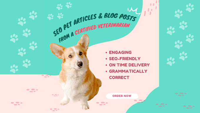 write pet articles and blogs posts as a small animal veterinarian