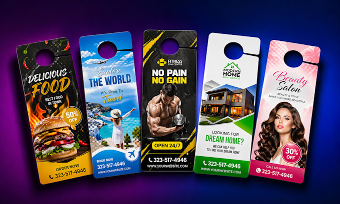 design professional door hanger for real estate and business