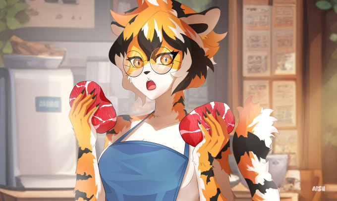draw your anime character, furry, fursona, fan art vtuber design