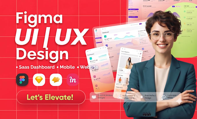design your website, mobile app and dashboard saas ui ux design in figma