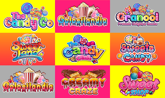design sweets, chocolate, candy, bakery, or food logo