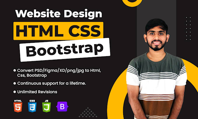 Create website design using html, css, bootstrap, psd to html by ...