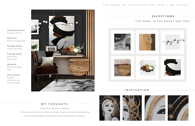 Design and render an interior with a moodboard and shopping list by ...