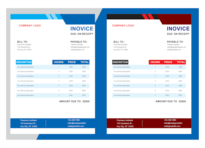 Design professional invoice template instant by Abdesign515 | Fiverr