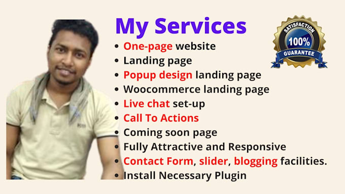 Create a responsive one page website and landing page design by ...