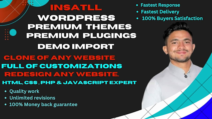 installation wordpress, theme customization and demo import