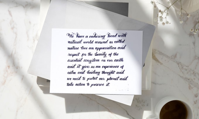 write anything in professional beautiful calligraphy