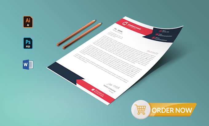 design professional letterhead in editable format