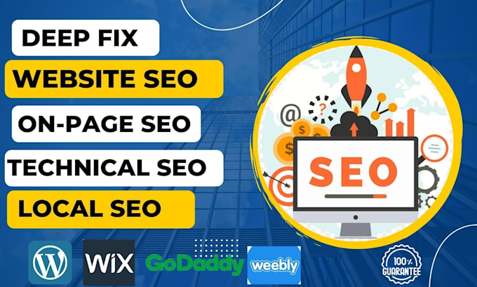 do onpage SEO of website, wordpress, wix, godaddy with technical optimization