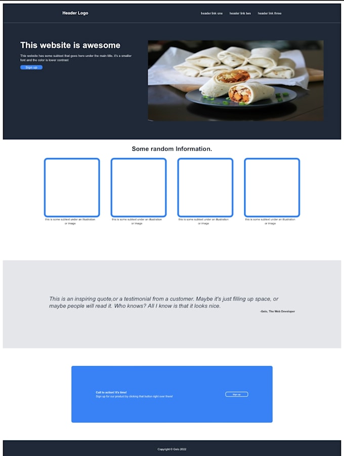 Create a responsive website using html and css by Gelomeddie | Fiverr