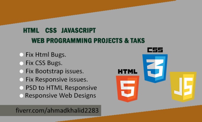 Do html css javascript web programming projects tasks by