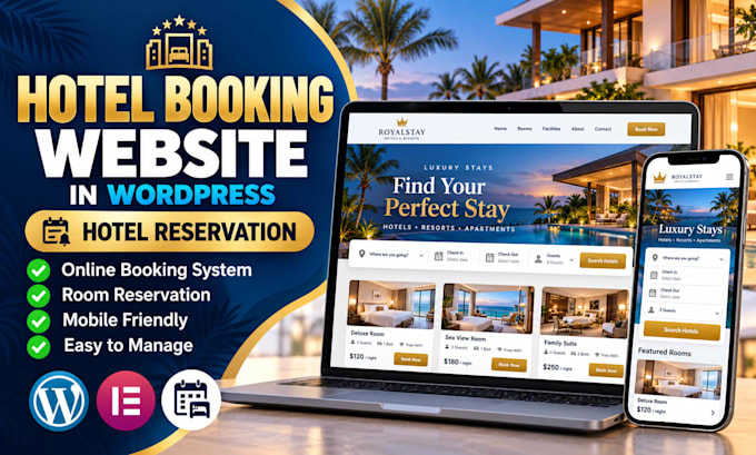 build a hotel booking website or hotel reservation website in wordpress