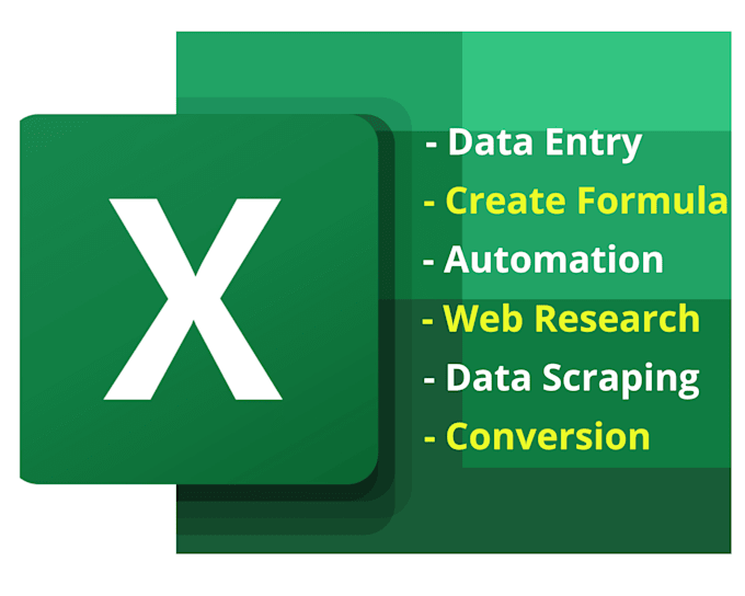 Do excel data entry mining scraping email addressing by