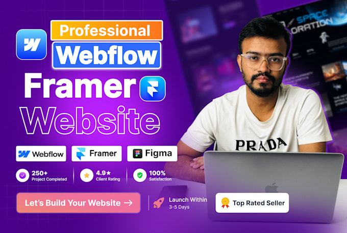 do framer website, webflow website, framer landing page as webflow developer