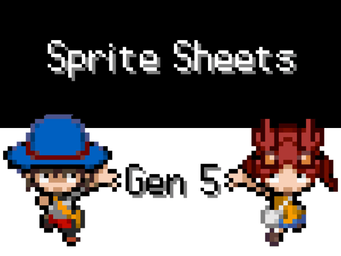 Do a sprite sheet of your character in pokemon gen 5 style by Vitor_u