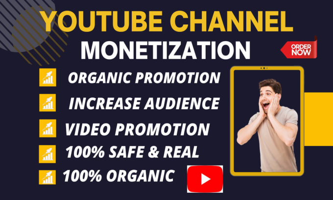 Hire a freelancer to do organic youtube channel promotion and monetization