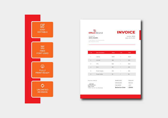 design professional invoice and letterhead