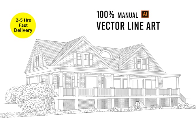 draw vector line art for product, object, or manual