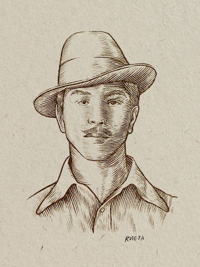 make vintage ink line engraving portraits