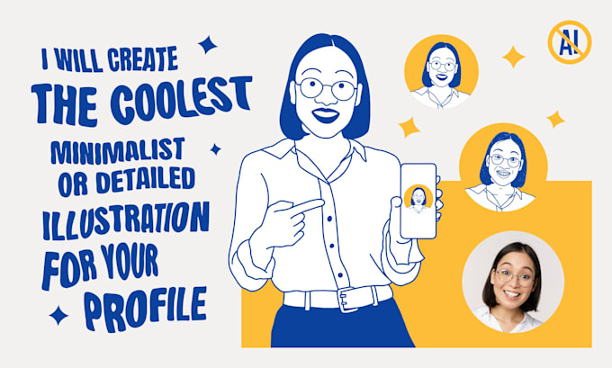 create a minimalist illustration for your personal profile