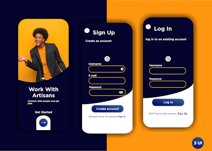 mobile app UI UX design with figma or adobe xd