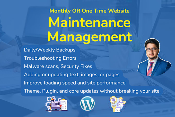 provide wordpress website maintenance, updates, support, management, fix errors