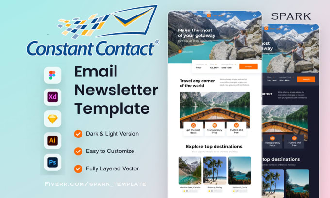 Design constant contact email newsletter template by Spark template