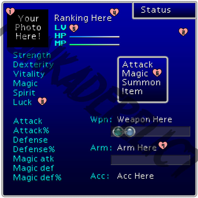 Create You A Fantasy Jrpg Status Window By Funkaderelict