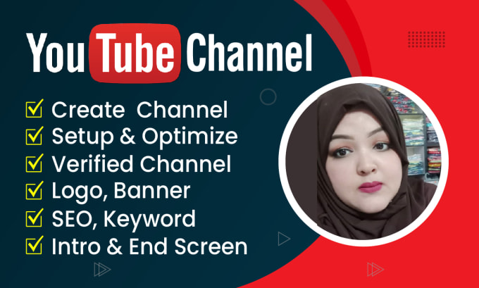 create, setup and optimize youtube channel with logo, banner