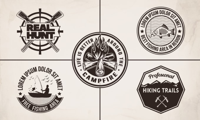Do perfect outdoor hunting and fish logo in vintage modern vintage