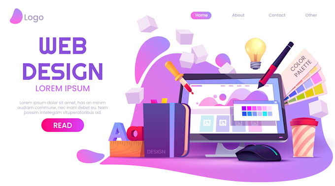 Design ui ux using react js html and css web development by ...
