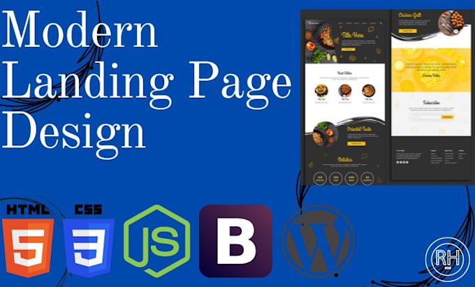 Create modern landing page design using html or wordpress by Devrobin ...