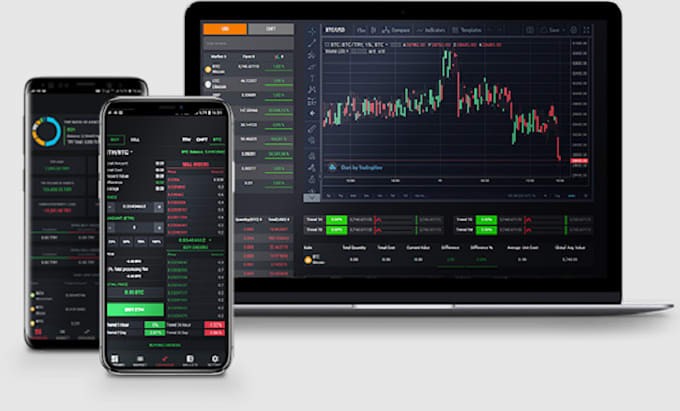 Sito web di scambio di criptovalute, app portafoglio di