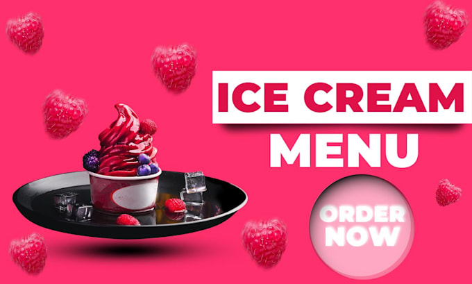 professional ice cream menu for your restaurant or cafe