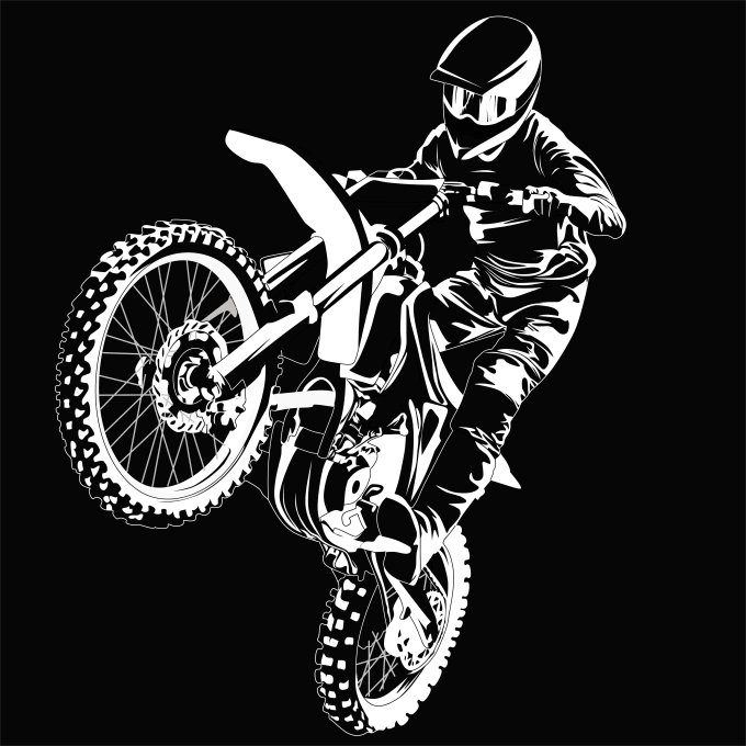 Draw a motorbike as an illustration in black and white by Ardielgates ...