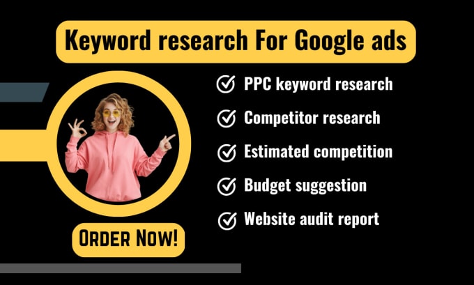 Do keyword research and competitor analysis for google ads ppc