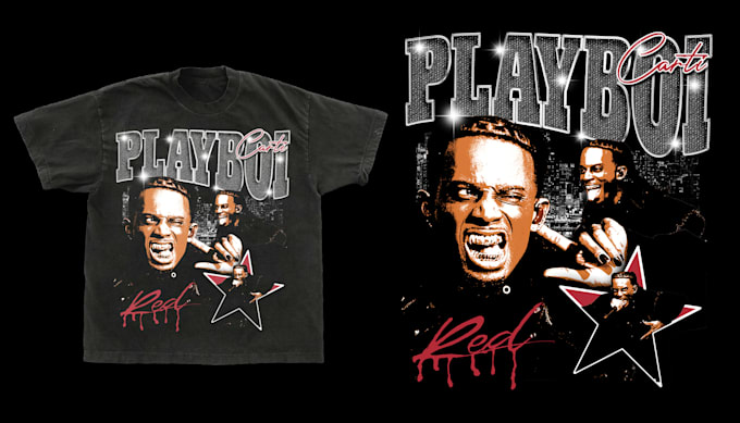 make crazy bootleg rap tee design for you