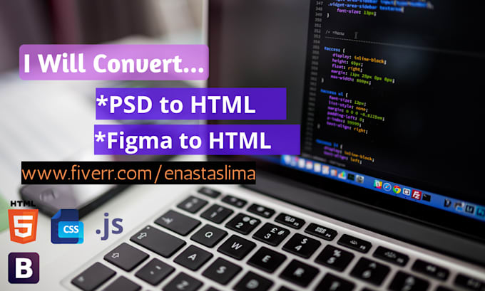 Convert psd,figma to html, css, bootstrap by Enastaslima | Fiverr