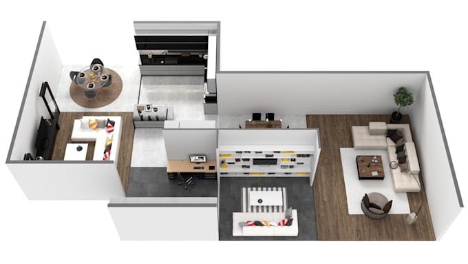 make architectural 3d floor plans design and rendering