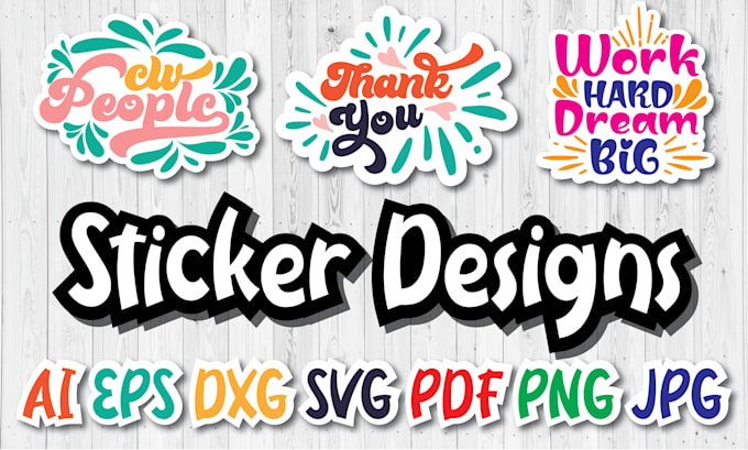 Custom merch sticker design for tshirts, clothing brand, logo, labels ...