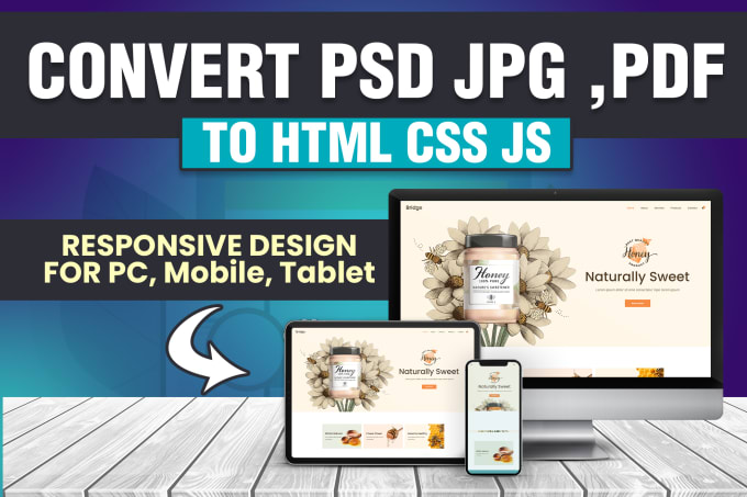 Convert psd jpg pdf to html css js by Yassoubouajila | Fiverr