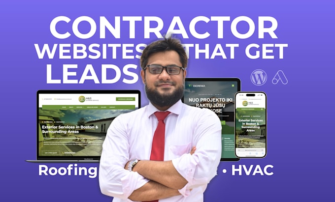 create contractor, roofing, hvac, remodeling, solar websites google ads ready