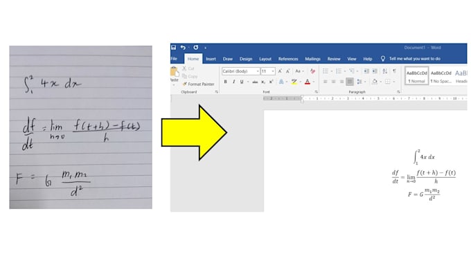 convert your handwritten equation into typing format