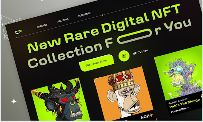 design nft landing page ui ux design or nft website design in figma or xd