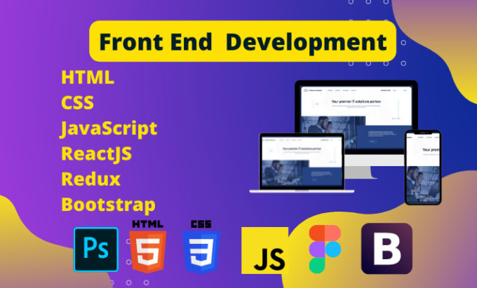 Be your html css bootstrap javascript react front end web developer by ...